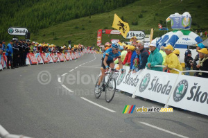 Konstantsin Siutsou (Team Columbia) at the finish on Hautacam (374x)