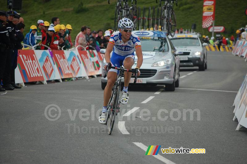 Stijn Devolder (QuickStep) à l'arrivée à Hautacam