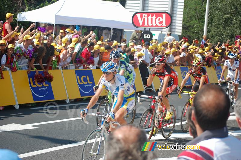 Hubert Dupont (AG2R La Mondiale), Frederik Willems (Liquigas), Luis Lon Sanchez & Alejandro Valverde (Caisse d'Epargne) & Benot Vaugrenard (Franaise des Jeux)