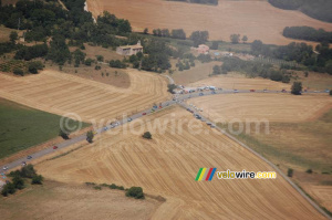 The Tour following cars seen from the helicopter (304x)