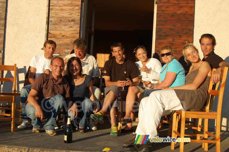 De hele groep bij elkaar: Eric, Patrice, Ccile, Jacques, Fabien, Marie-Ata, Dominique, Lydie & Fred