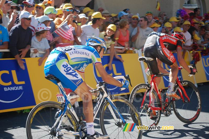 Tadej Valjavec (AG2R La Mondiale) & Nicolas Portal (Caisse d'Epargne)