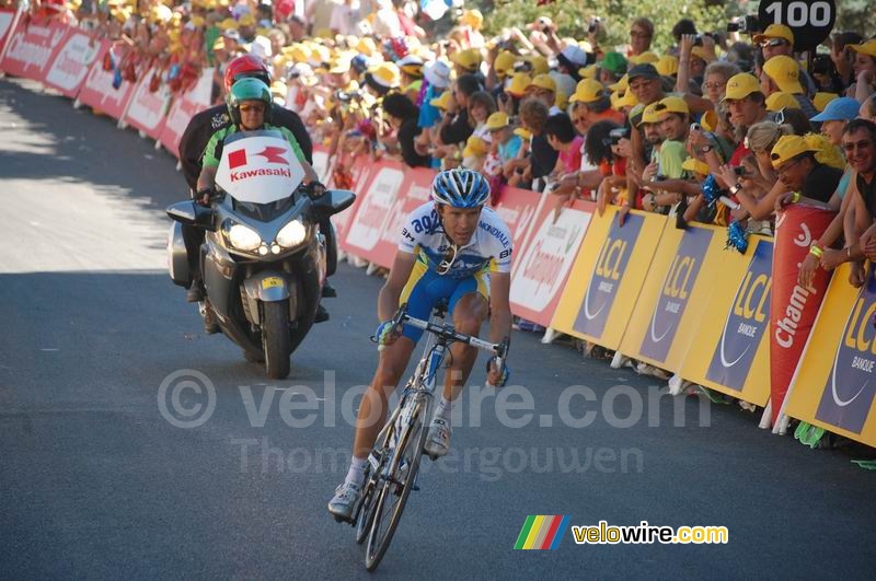 Stphane Goubert (AG2R La Mondiale) bij de finish in Jausiers