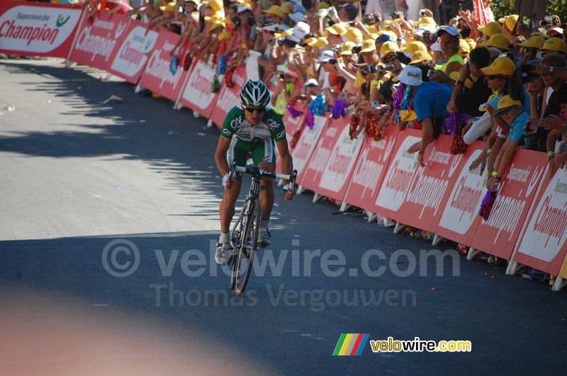 Alexandre Botcharov (Crdit Agricole) bij de finish in Jausiers
