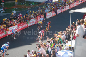 Christian Vandevelde (Garmin Chipotle), Frank Schleck (CSC Saxo Bank), Alejandor Valverde (Caisse d'Epargne), Cadel Evans (Silence Lotto), Bernhard Kohl (Gerolsteiner) & Vladimir Efimkin (AG2R La Mondiale) @ Alpe d'Huez (736x)