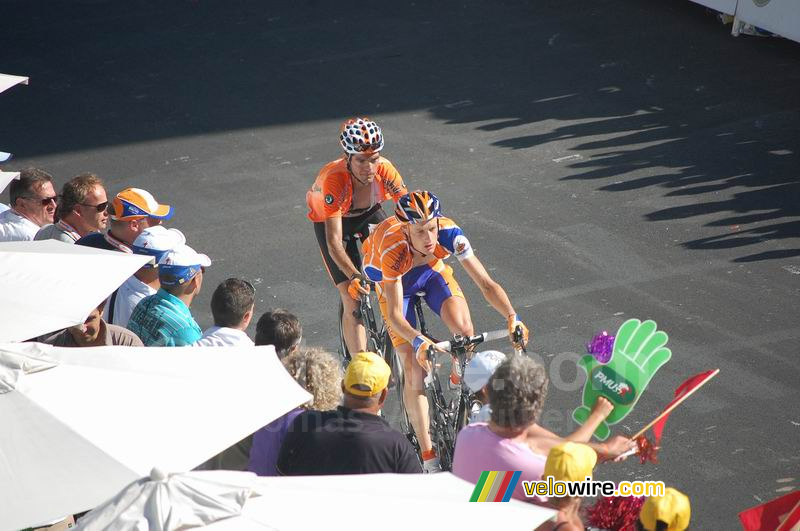 Pieter Weening (Rabobank) & Gorka Verdugo (Euskaltel Euskadi) op Alpe d'Huez