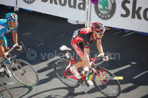David Arroyo (Caisse d'Epargne) & Laurent Lefevre (Bouygues Telecom) à l'Alpe d'Huez (664x)