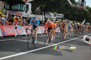 Christian Knees (Milram), Samuel Sanchez, Inaki Isasi (Euskaltel Euskadi) & Koos Moerenhout (Rabobank) à Saint Etienne (355x)
