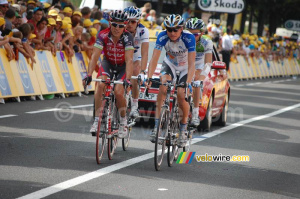 Robbie McEwen (Silence Lotto), Danny Pate (Garmin Chipotle), Benoît Vaugrenard (Française des Jeux) & Freddy Bichot (Agritubel) à Saint Etienne (457x)