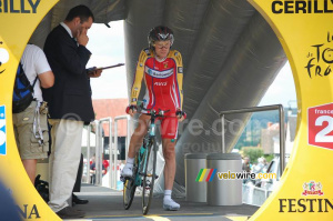 Gianpaolo Cheula (Barloworld) au départ de son contre la montre à Cérilly (748x)