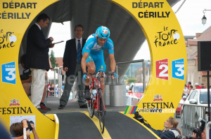 Laurent Lefevre (Bouygues Telecom) au départ de son contre la montre à Cérilly (2) (669x)