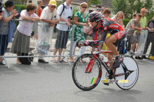 David Lopez Garcia (Caisse d'Epargne) à l'arrivée à Saint-Amand-Montrond (958x)