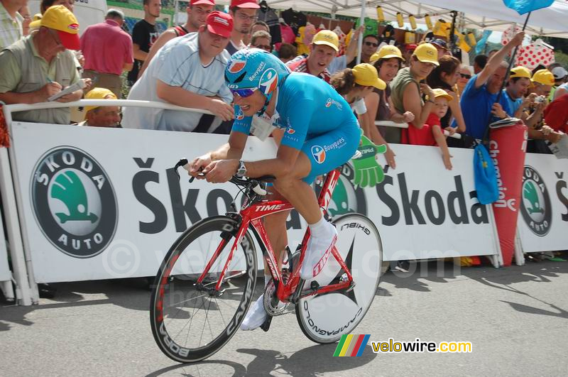 Pierrick Fedrigo (Bouygues Telecom) at the finish in Saint-Amand-Montrond