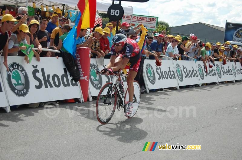 Mario Aerts (Silence Lotto) at the finish in Saint-Amand-Montrond