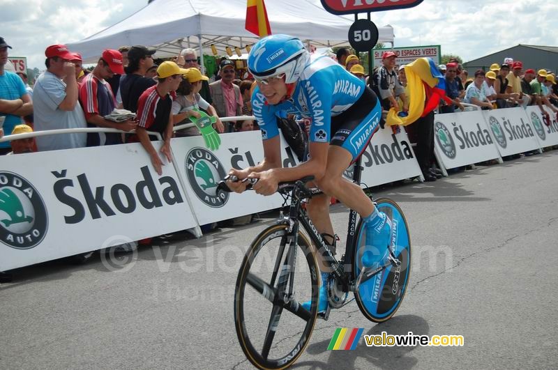 Christian Knees (Milram) at the finish in Saint-Amand-Montrond