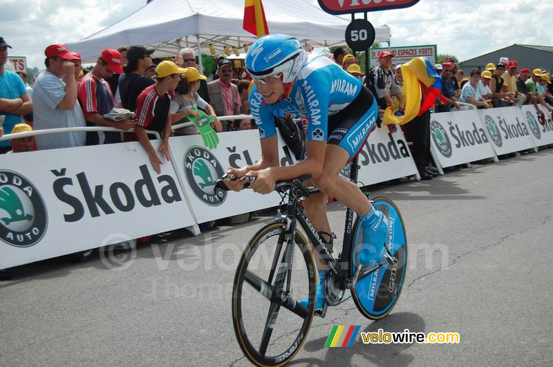 Christian Knees (Milram) à l'arrivée à Saint-Amand-Montrond