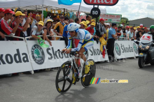 Cyril Dessel (AG2R La Mondiale) à l'arrivée à Saint-Amand-Montrond (891x)