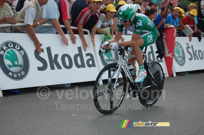 Dmitriy Fofonov (Crédit Agricole) at the finish in Saint-Amand-Montrond