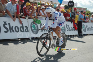 Sandy Casar (Française des Jeux) à l'arrivée à Saint-Amand-Montrond (707x)