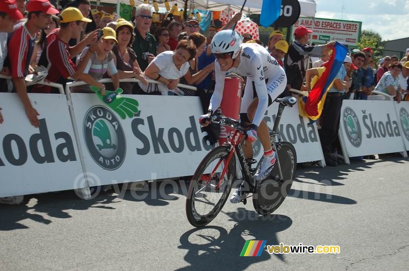 Andy Schleck (CSC Saxo Bank) at the finish in Saint-Amand-Montrond