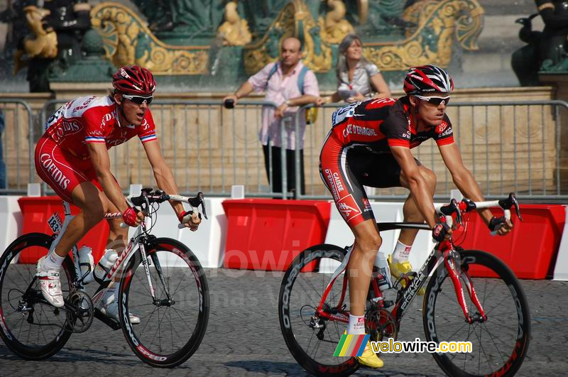 Luis Leon Sanchez (Caisse d'Epargne) & Florent Brard (Cofidis)