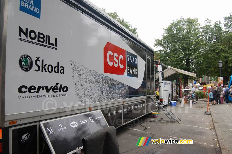 The CSC Saxo Bank material van