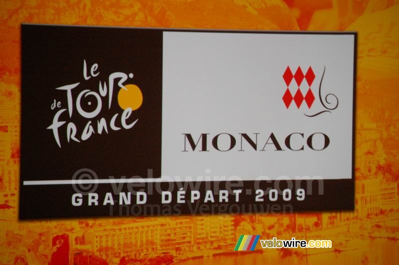 Het logo van het Grand Dpart van de Tour de France 2009 vanuit Monaco