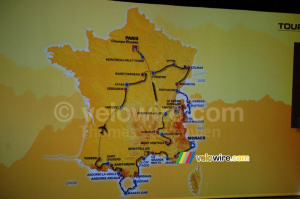 The map with the stages of the Tour de France 2009 (1213x)