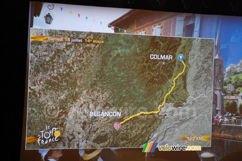 Parcours 14de etappe: Colmar > Besançon (zaterdag 18 juli, 199 km)