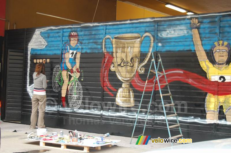 Peinture murale pour les Championnats du Monde de Cyclisme