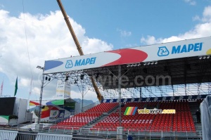 Signature platform and grandstand in the Mapei Cycling Stadium (404x)