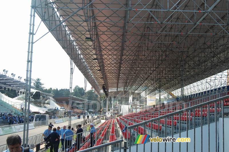 The grandstands in the Mapei Cycling Stadium
