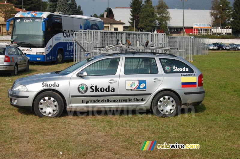 De auto van het Colombiaanse team