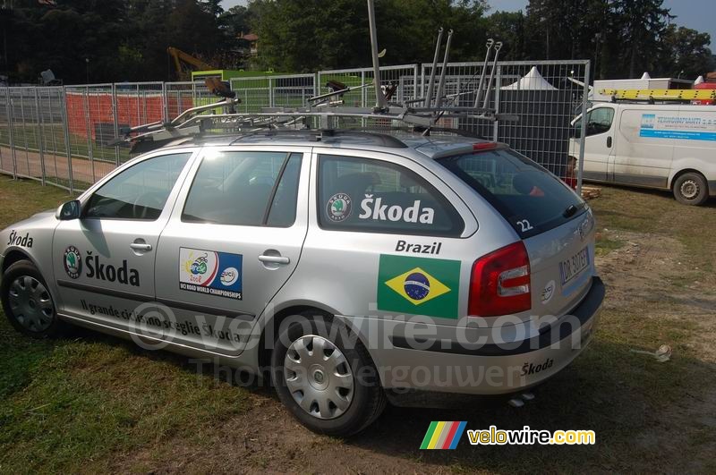 De auto van het Braziliaanse team