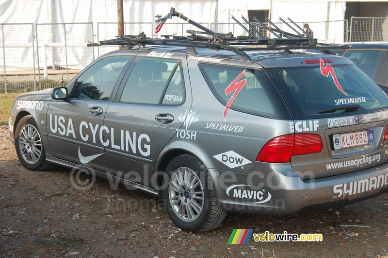 The USA cycling team car