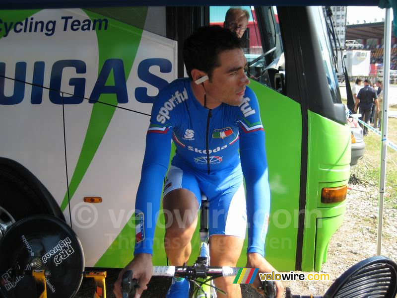 Manuel Quinziato (Liquigas / Italy) - warming up (2)