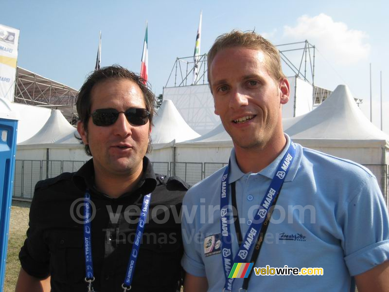 Jeroen Blijlevens & Thomas in the Mapei Cycling Stadium