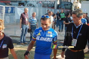 World Champion Fabio Andres Duarte Arevalo, on his way to the cérémonie protocolaire (508x)