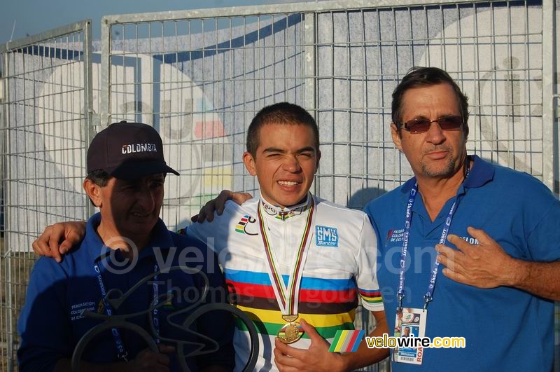 Wereldkampioen Fabio Andres Duarte Arevalo met zijn gouden medaille