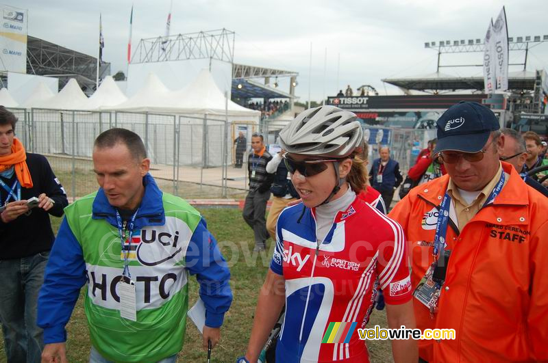 World Champion Nicole Cooke (England), just after the race