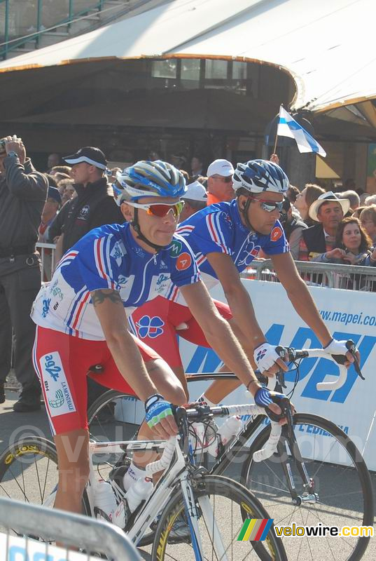 John Gadret (AG2R La Mondiale/FRA) & Sandy Casar (Franaise des Jeux/FRA)