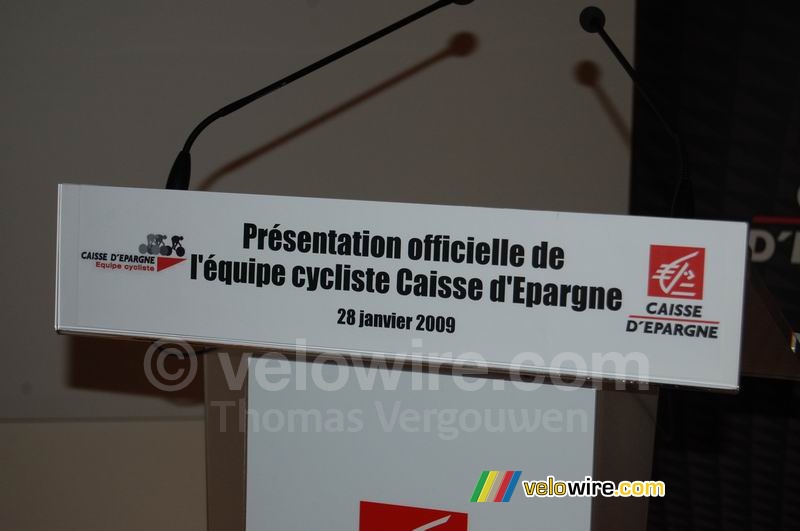 De officiële presentatie van de wielerploeg Caisse d'Epargne 2009