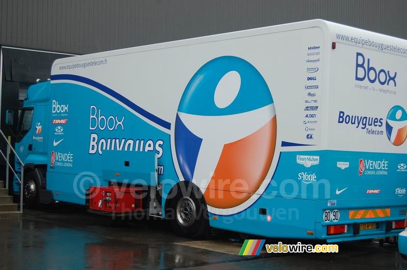 De vrachtwagen van BBox Bouygues Telecom