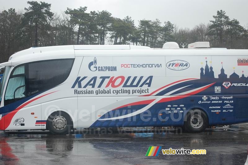 Le bus de l'équipe Katusha