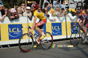 Luis Leon Sanchez (Caisse d'Epargne) fête sa victoire finale (330x)