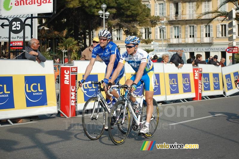 Geoffroy Lequatre (Agritubel) & Nicolas Roche (AG2R La Mondiale)