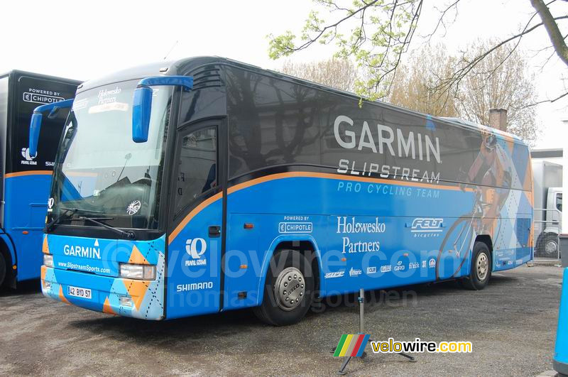 Le bus de l'équipe Garmin Slipstream