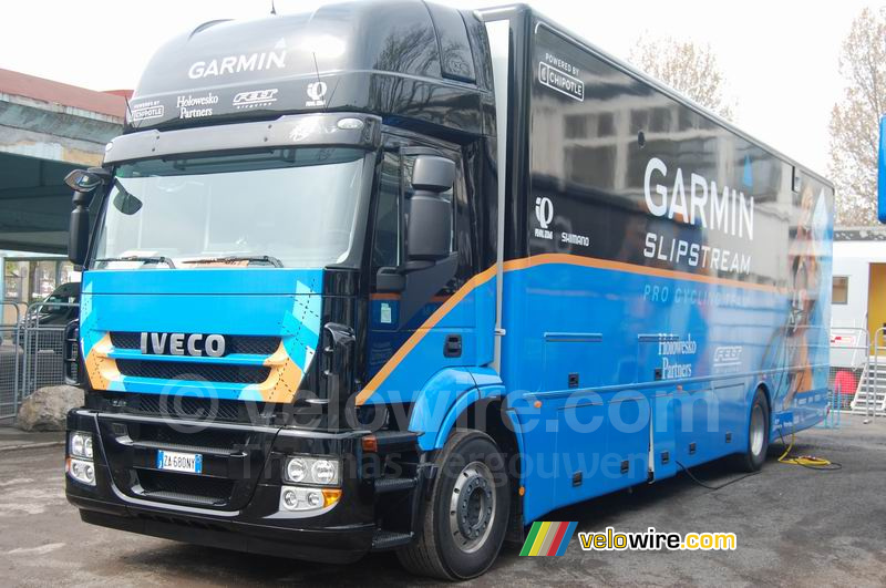 Le camion atelier de l'équipe Garmin Slipstream