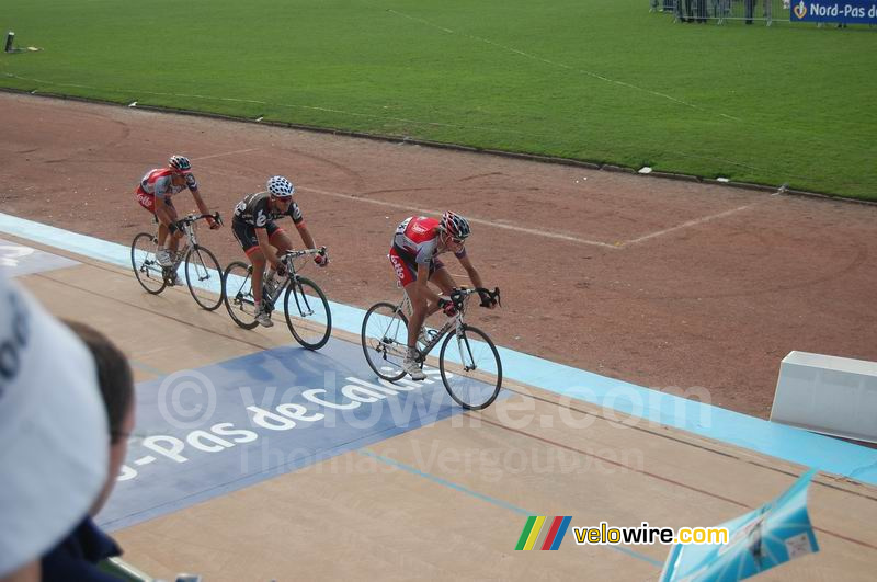 Johan Vansummeren (Silence Lotto), Thor Hushovd (Cervlo TestTeam) & Leif Hoste (Silence Lotto)