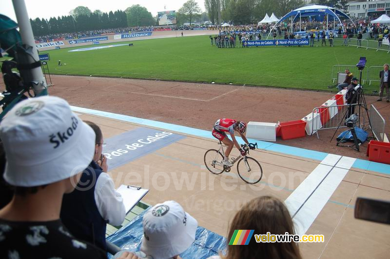 Johan Vansummeren (Silence Lotto) bij de finish